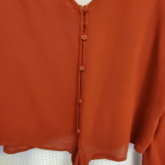 Freshman rosewood colored front tie top - Picture 3 of 9